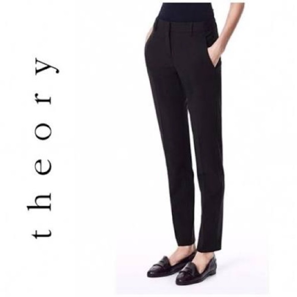 Theory Women's Classic Black Straight Leg Pants Size 6